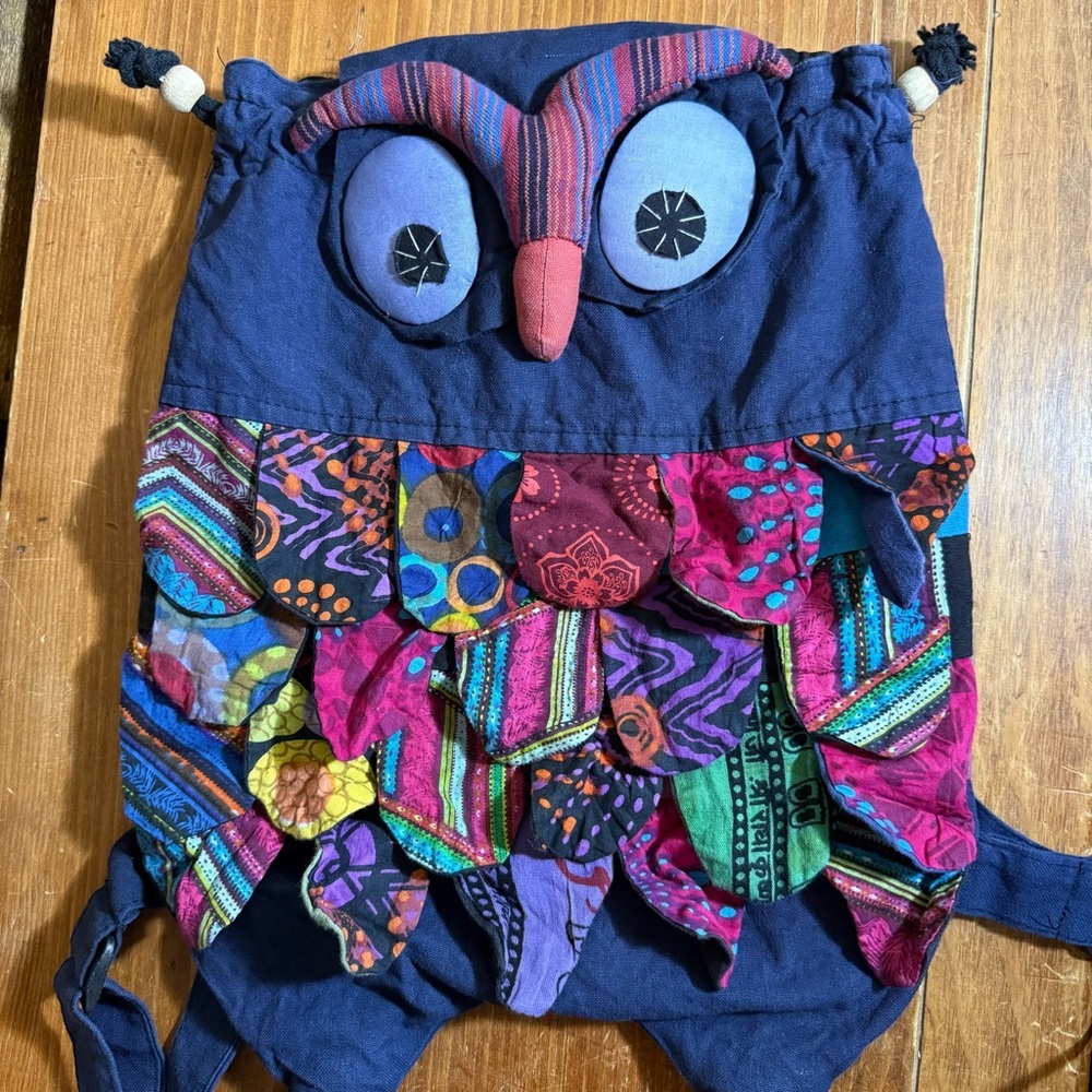 Owl Small Mini Backpack Purse Boho Patchwork‎ Back Pack  Tween Teen